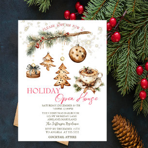 Invitation Branche d'arbre,Ornements,Café,Étoiles Porte ouver