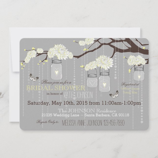 Invitation Branche de fleurs Dahlia Fête des mariées moderne (Devant)