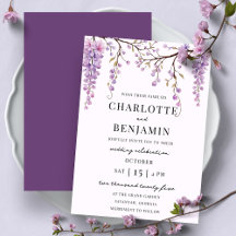 Branche de glycine élégante à l'aquarelle pour mar