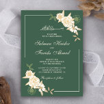 Invitation Branche des Feuilles floraux d'ivoire vert Mariage<br><div class="desc">Invitation vos invités avec ce faire-part de mariage de style islamique avec un design floral complexe et "Bismillah" en calligraphie arabe. Ajoutez simplement les détails de votre événement sur ce modèle facile à utiliser pour en faire une invitation unique. Cette carte est entièrement personnalisable. Tous les textes sont modifiables et...</div>