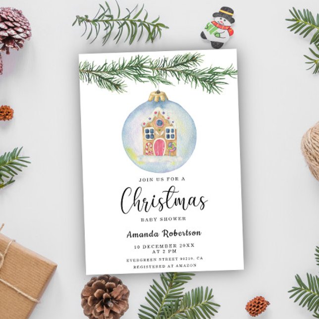 Invitation Branche d'hiver avec baby shower jouet (Créateur téléchargé)