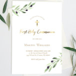 Invitation branche d'olive aquarelle | Première communion<br><div class="desc">Première communion</div>