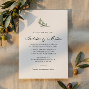 Invitation Branche d'olivier minimaliste Élégant