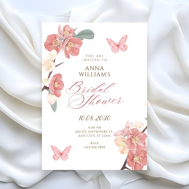 Invitation Branche florale douche de mariée (Créateur téléchargé)