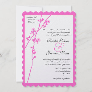 Invitation Branche florale rose Fleur sauvage Mariage