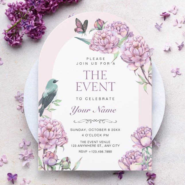 Invitation Branche florale violette (Créateur téléchargé)