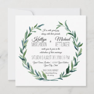 Invitation Branche olive de feuille de guirlande amortie de