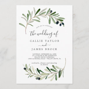 Invitation Branche Olive Moderne Le Mariage De