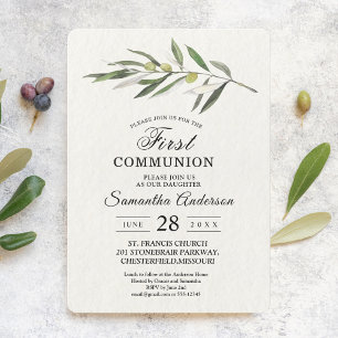Invitation Branche verte d'olive simple