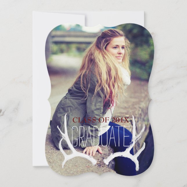 Invitation branchée Antler Bracket Graduation 5x7 (Devant)