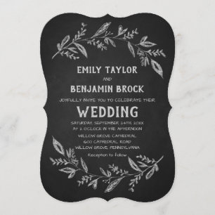 Invitation Branches courbes   Mariage de tableau de bord
