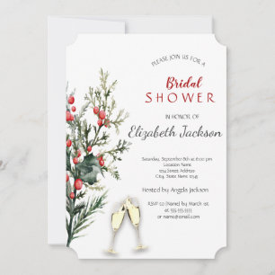 Invitation Branches d'arbre argentées, Baby Shower de mariage