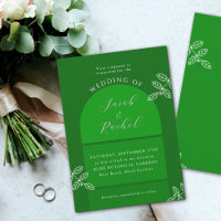 Branches d'arc moderne Élégant Mariage vert émerau