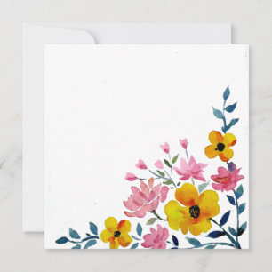 Invitation Branches de fleurs, peinture à l'aquarelle