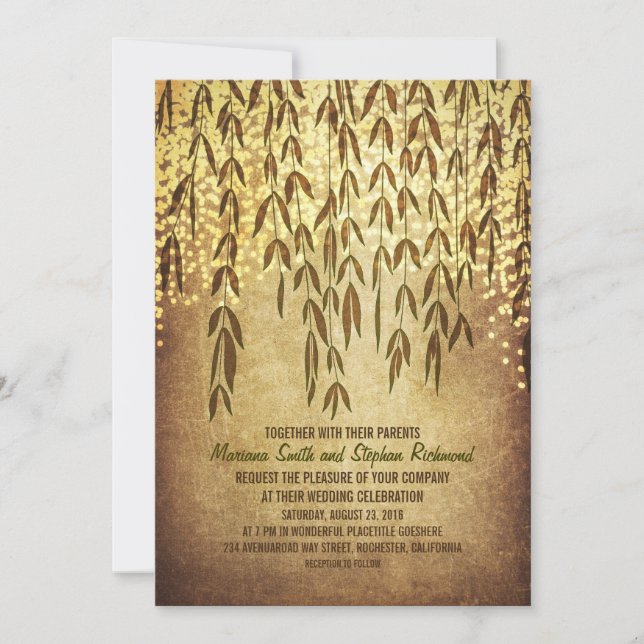 Invitation Branches de l'arbre de saule Chaîne Lumières Maria (Devant)