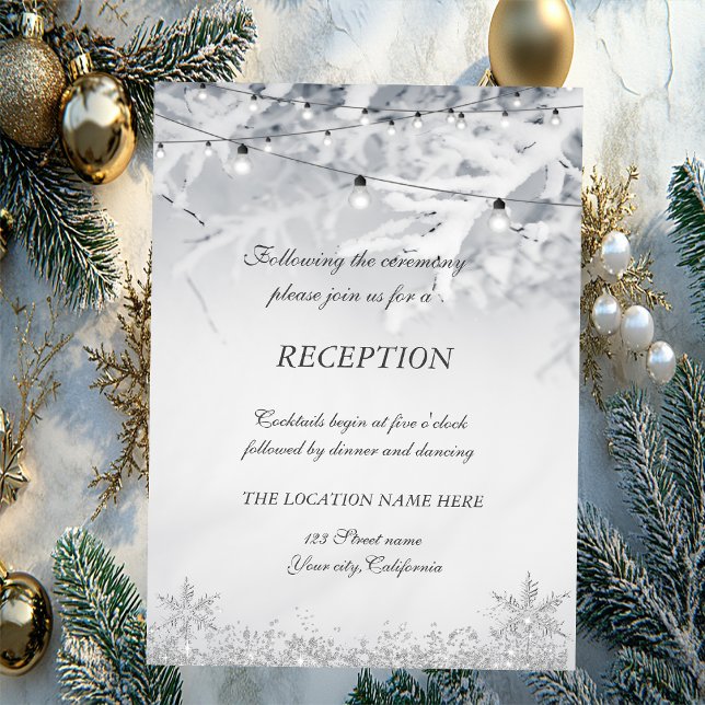 Invitation Branches de mariage enneigées en hiver (Créateur téléchargé)