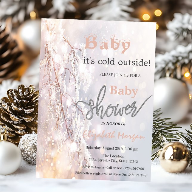 Invitation Branches de merveilleux hiver Baby Shower  (Créateur téléchargé)