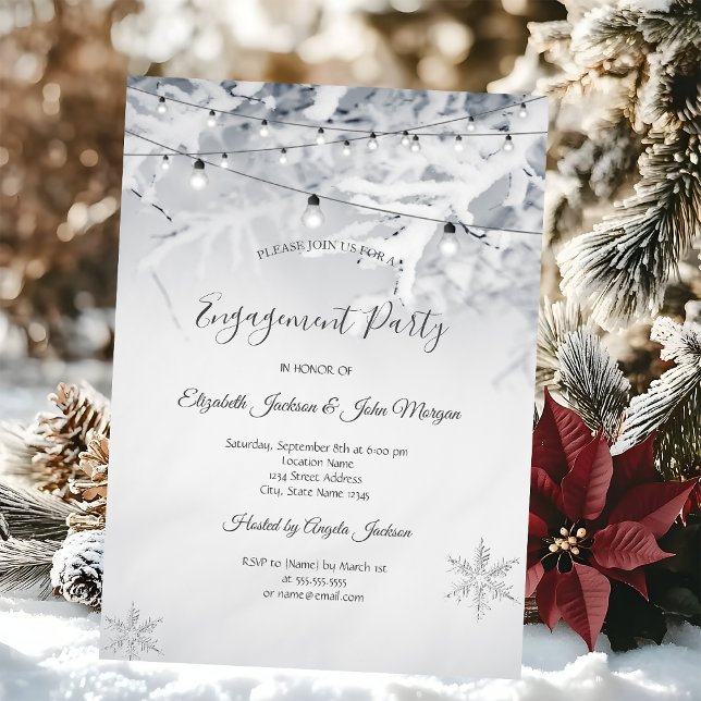 Invitation Branches de neige d'hiver Mariage Fiançailles (Créateur téléchargé)