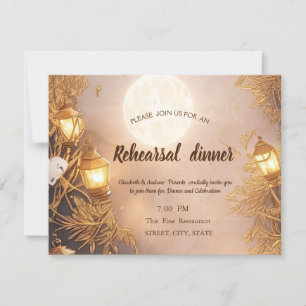 Invitation Branches élégantes Dîner de répétition Lanterne ru