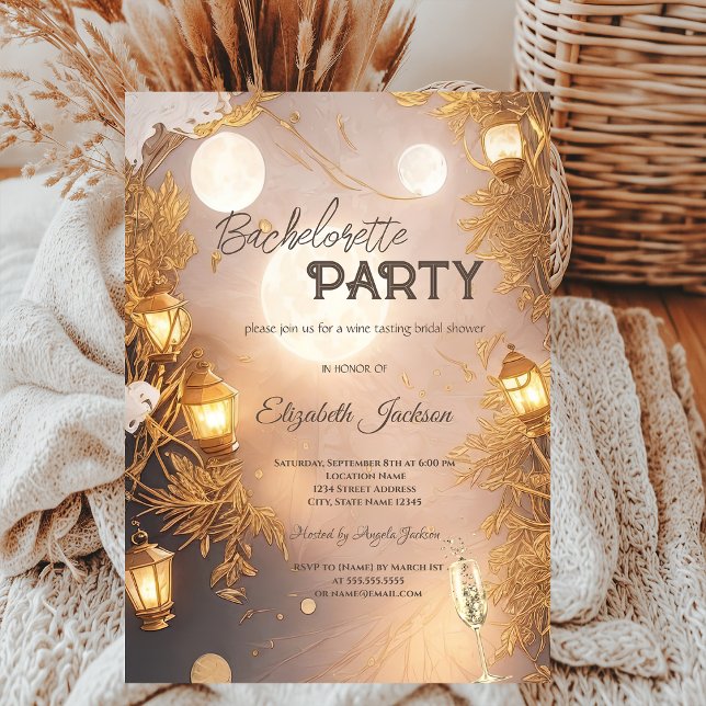 Invitation Branches élégantes Lanterne rustique (Créateur téléchargé)