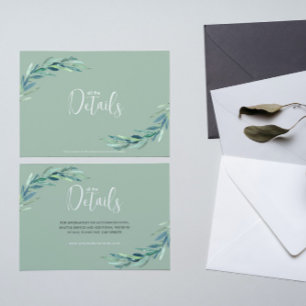 Invitation Branches minimalistes d'eucalyptus sur Sage Green