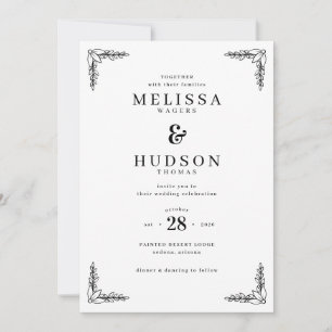 Invitation Branches noires élégantes et feuillues