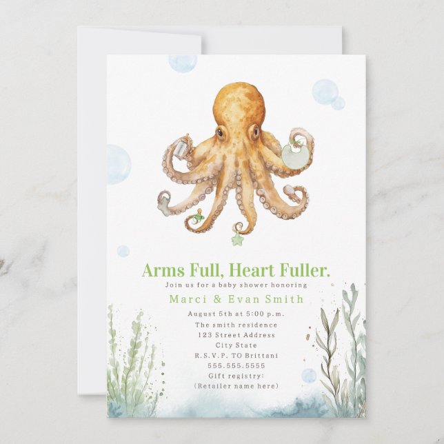 Invitation Bras pleins coeurs encore plus pleins Baby Shower  (Devant)