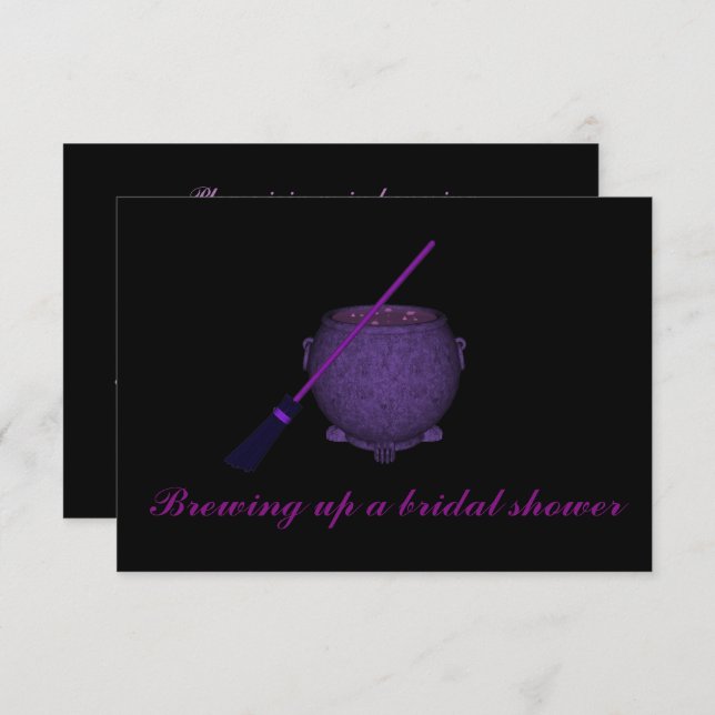 Invitation "Brasser une Fête des mariées" avec Broom & Cauldr (Devant / Derrière)