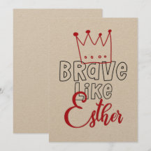 Brave Like Esther - Inspirant Art Juif Purim