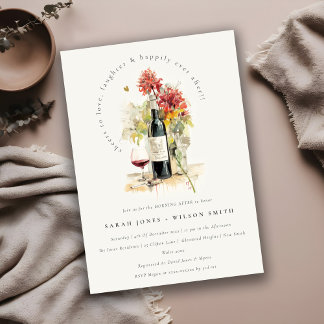 Invitation Bravo à aimer Vin Rouge Floral matin après