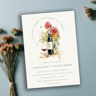 Invitation Bravo à aimer Vin Rouge Jaune Floral Mariage
