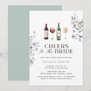 Invitation Bravo à l'épouse   Fête des mariées florale de vin