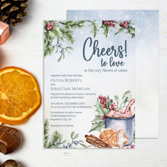 Invitation Bravo pour aimer le cacao chaud Mariage d'hiver (Créateur téléchargé)