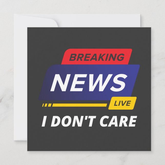 Invitation Breaking News Je ne m'en fiche pas drôle (Devant)