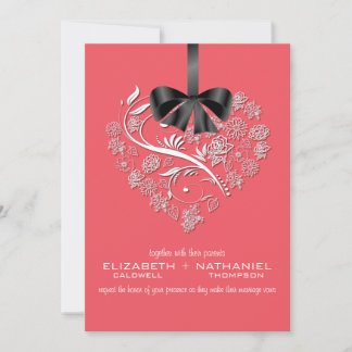 Invitation Breathless Wedding Invitation--coral