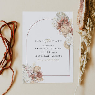 Invitation BRENNA Boho Arch Terracotta Palm Enregistrer la da