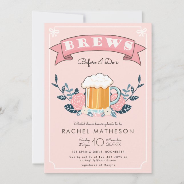 Invitation Brève avant la fête de bachelorette (Devant)