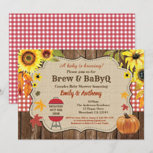 Invitation Brew and BabyQ rustique bière couples