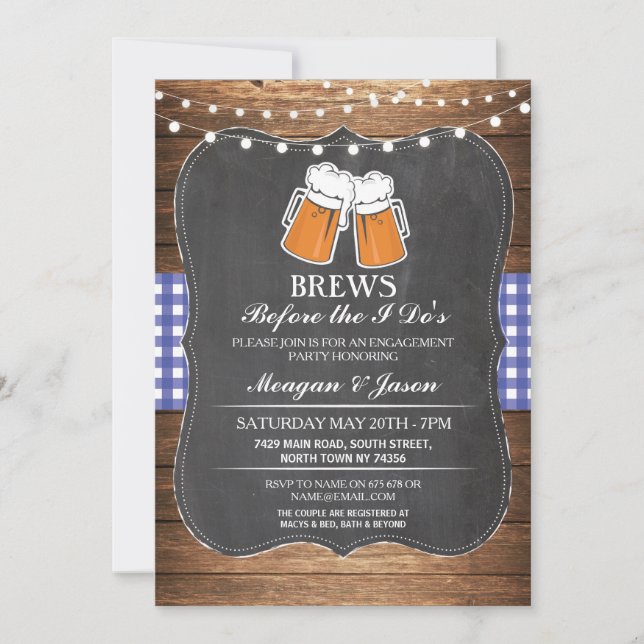 Invitation Brews avant que j'aie fait l'invitation bleu de (Devant)