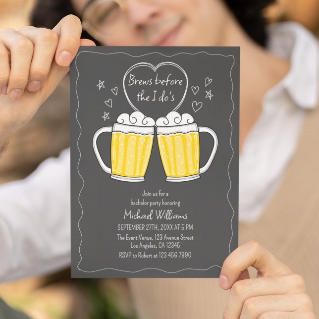 Invitation Brews Before I Do's Chalkboard Bachelor Party (Créateur téléchargé)