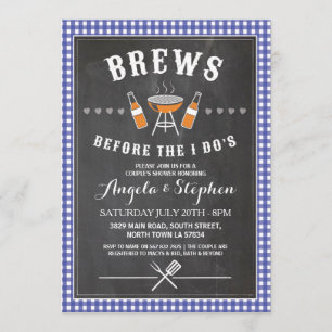 Invitation Brews Before The I Do's Blue Fiançailles Invitatio