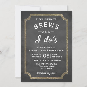 Invitation Brews et I Do's Brewery Chalkboard Mariage