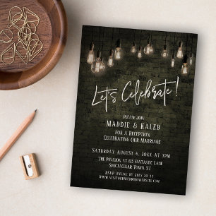 Invitation Brick industriel et lumières Edison Célébrons