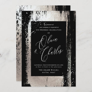 Invitation Bricolage, Faux Metallic Brush Stroke