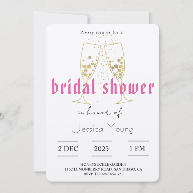 Invitation Bridal Bash & Cocktail Call bridal  (Devant)