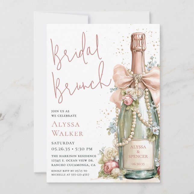 Invitation Bridal Brunch Champagne Bottle (Devant)