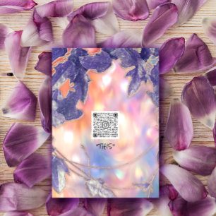 INVITATION BRIDAL HOLOGRAPH MODERNE LEAFS WREATH QR LOGO