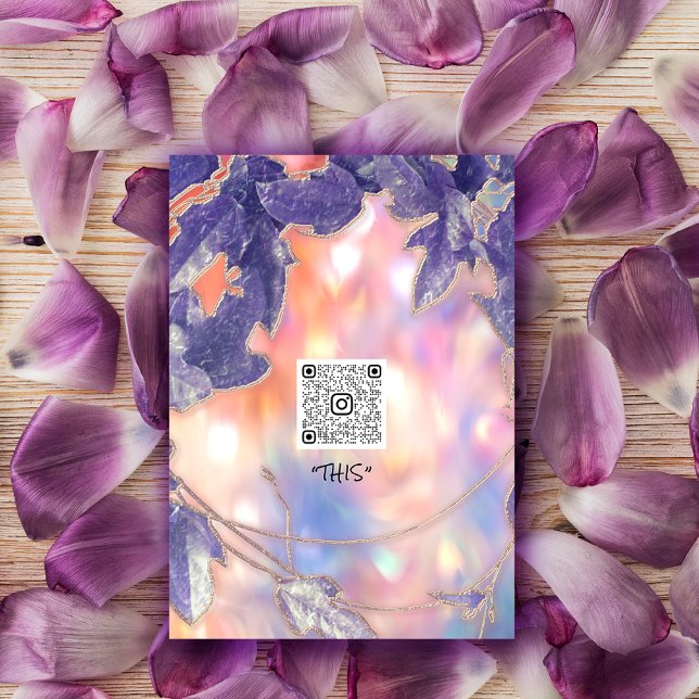 INVITATION BRIDAL HOLOGRAPH MODERNE LEAFS WREATH QR LOGO (BRIDAL HOLOGRAPH MODERN LEAFS WREATH QR LOGO INVITATION)