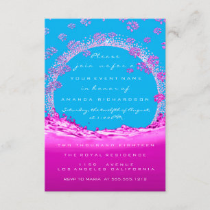 Invitation Bridal Océan rose Doux 16e Vagues initiales floral