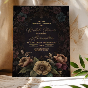 Invitation Bridal royale victorienne gothique florale